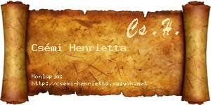 Csémi Henrietta névjegykártya