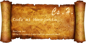 Csémi Henrietta névjegykártya