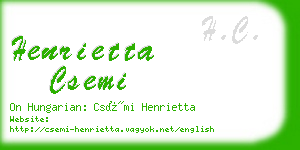 henrietta csemi business card